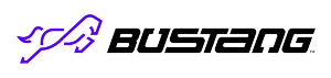 Bustang logo which as a purple illustration of a mustang and reads "Bustang" in bold capitalized black letters.